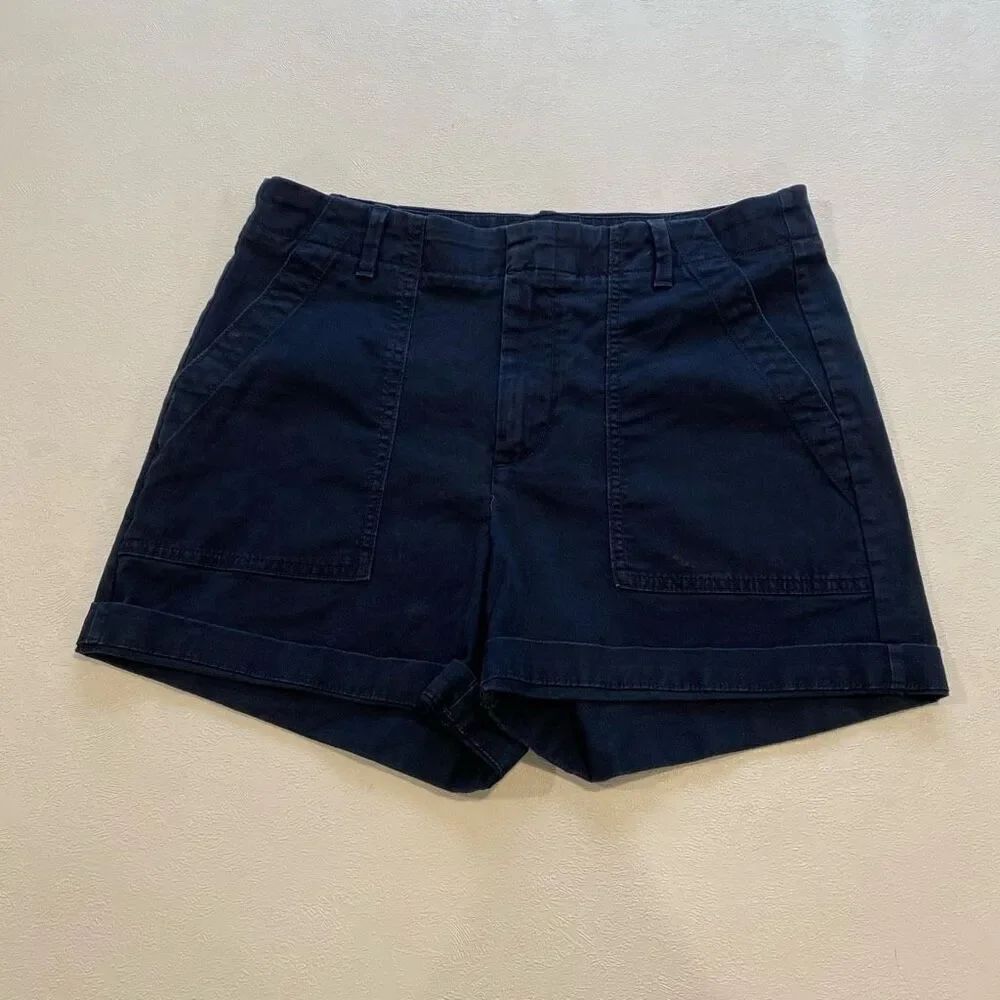 Banana Republic Authentic Chino Shorts Women Size 6 Navy Blue Casual Shorts